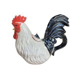 Vintage 1999 Isabella de Borchgrave Rooster Teapot Pitcher Chicken Enesco